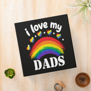 I Love My Dads Rainbow Pride Binder