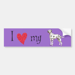 I Love my Dalmatian Bumper Sticker