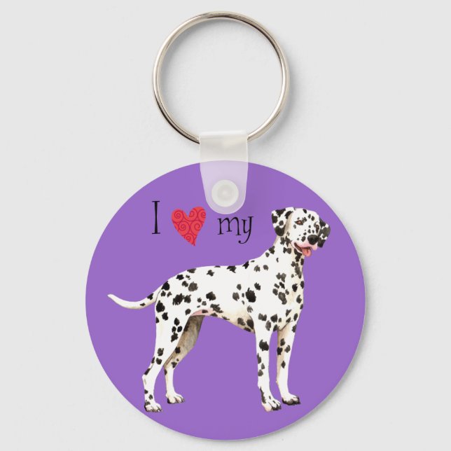 I Love my Dalmatian Keychain (Front)