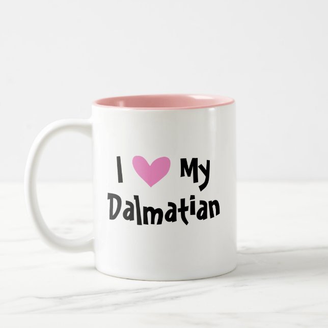 I Love My Dalmatian Two-Tone Coffee Mug (Left)
