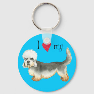 I Love my Dandie Dinmont Terrier Keychain