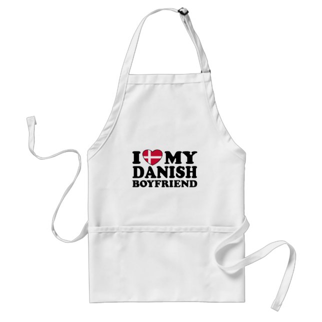 I Love My Danish Boyfriend Standard Apron (Front)