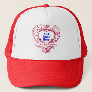 I Love My Daughter! Photo Red Hearts Trucker Hat