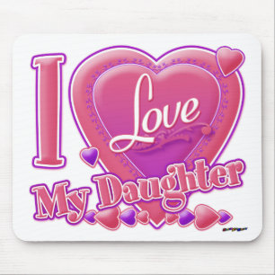 I Love My Daughter pink/purple - heart Mouse Pad