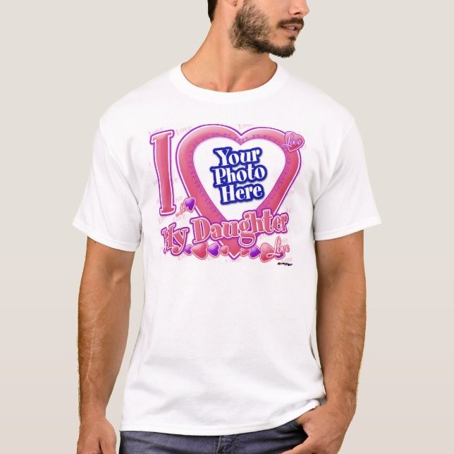 I Love My Daughter pink/purple - photo T-Shirt (Front)