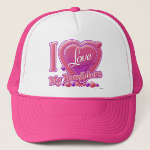 I Love My Daughters pink/purple - heart Trucker Hat