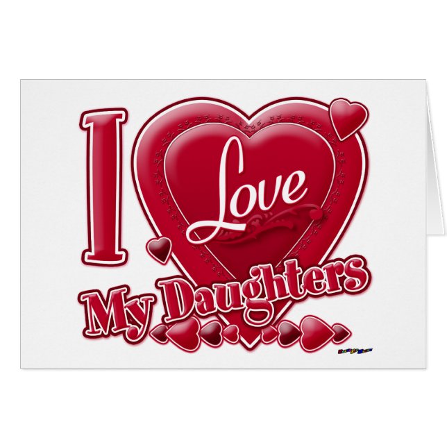 I Love My Daughters red - heart (Front Horizontal)