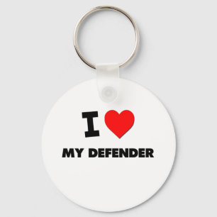 I Love My Defender Keychain