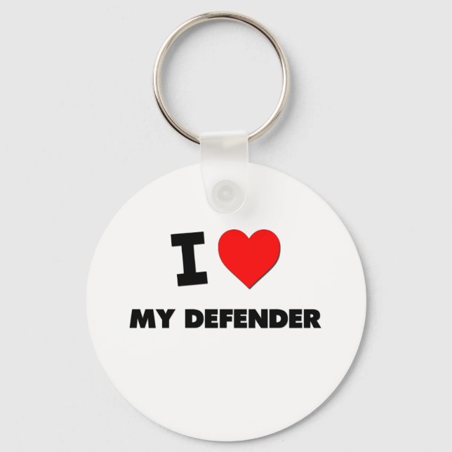 I Love My Defender Keychain (Front)