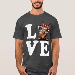 I Love My Doberman Bandana Sunglasses Dog Lovers T-Shirt