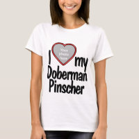 I Love My Doberman Pinscher Red Heart Photo Frame