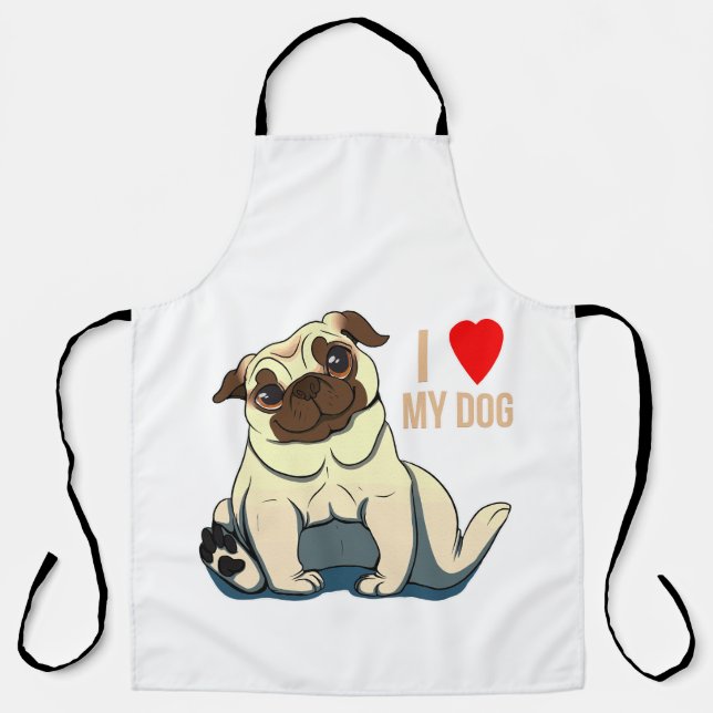I Love My Dog Apron (Front)