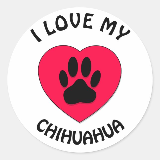 I love My Dog Classic Round Sticker (Front)