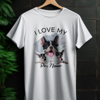 I Love My Dog Custom Photo Pet Cat Personalized  T-Shirt