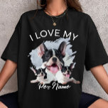 I Love My Dog Custom Photo Pet Cat Personalized  T-Shirt<br><div class="desc">I Love My Dog Custom Photo Pet Cat Personalized T-Shirt This product is fully customizable—add your photo, name, text, date, colors, custom, freind, girlfreind, boyfreind, grandma, grandpa, mom, dad, dog, cat, pet, dogs, or any idea you want. Perfect for gifts, special occasions, home decor, or everyday use.If you need anything,...</div>