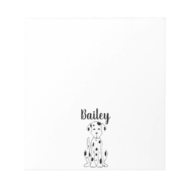 I Love My Dog Cute Personalized Whimsical  Notepad (Front)