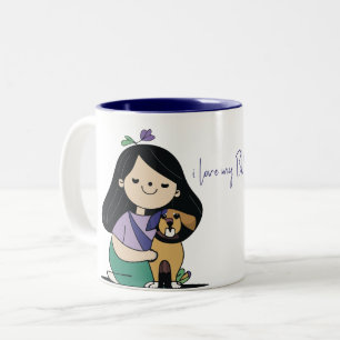 I Love My Dog - Feale Edition 1 Two-Tone Coffee Mug