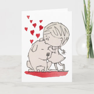 I love my dog greeting card