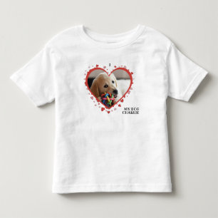 I Love My Dog Heart with Pet Photo and Name White Toddler T-shirt