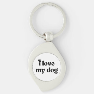 I Love My Dog Keychain