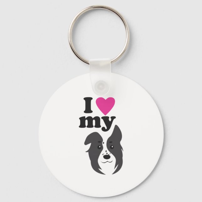I Love My Dog! Keychain (Front)