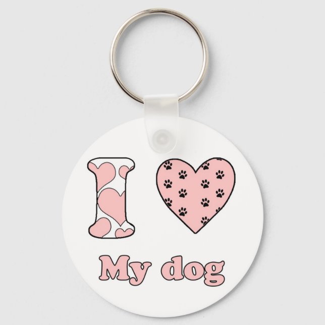 I love My dog Keychain (Front)