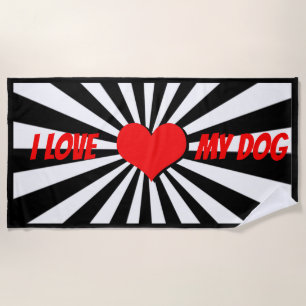 I love my dog mit Herz Beach Towel