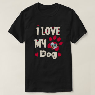I Love My Dog Paw Personalized Photo T-Shirt