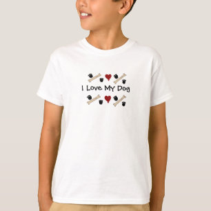 I Love My Dog - Paw Prints and Bones T-Shirt
