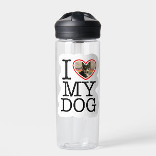I Love My Dog Personalized Water Bottle