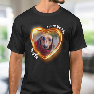 I Love My Dog Pet Glowing Heart T-Shirt