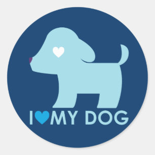 I Love My Dog Sticker