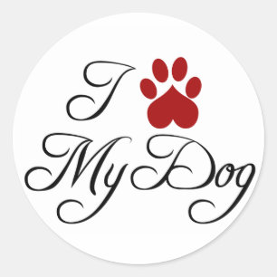 I Love My Dog Stickers