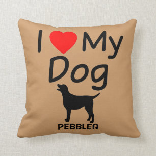 I Love My Dog Throw Pillow