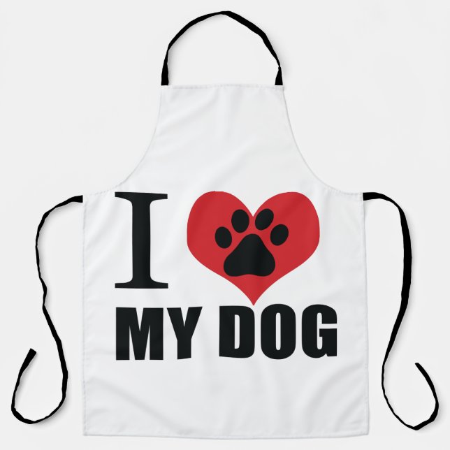 I love my dog throw pillow apron (Front)