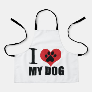 I love my dog throw pillow apron