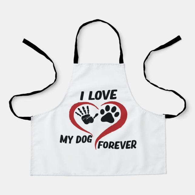 I love my dog throw pillow apron (Front)