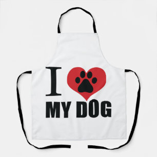 I love my dog throw pillow apron
