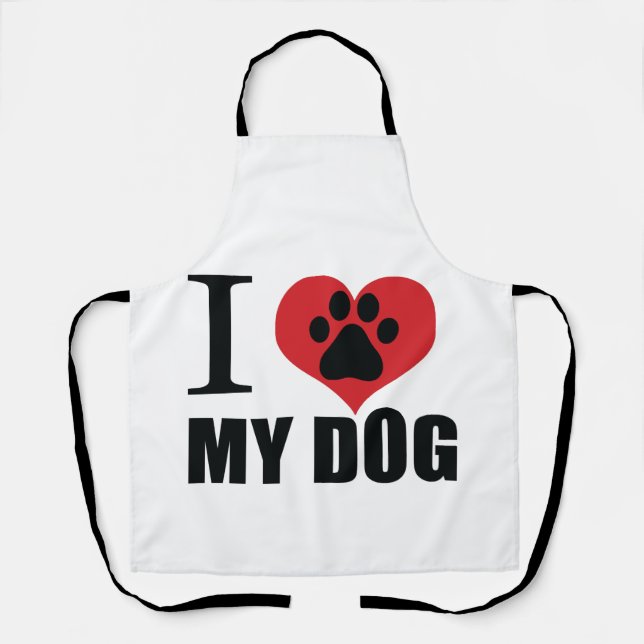 I love my dog throw pillow apron (Front)
