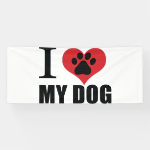 I love my dog throw pillow banner