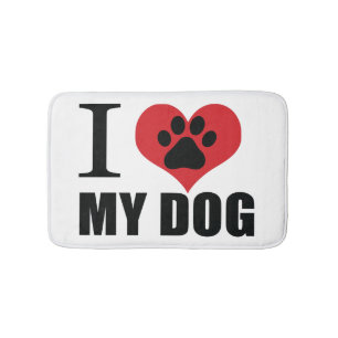 I love my dog throw pillow bath mat