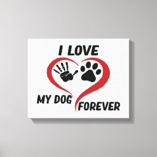 I love my dog throw pillow canvas print