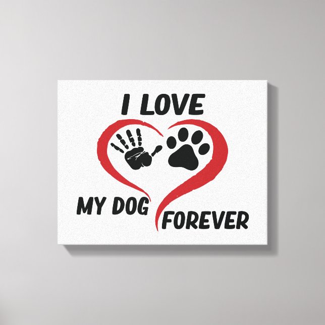 I love my dog throw pillow canvas print (Front)