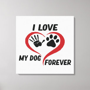 I love my dog throw pillow canvas print