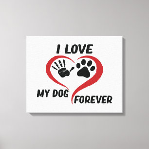 I love my dog throw pillow canvas print