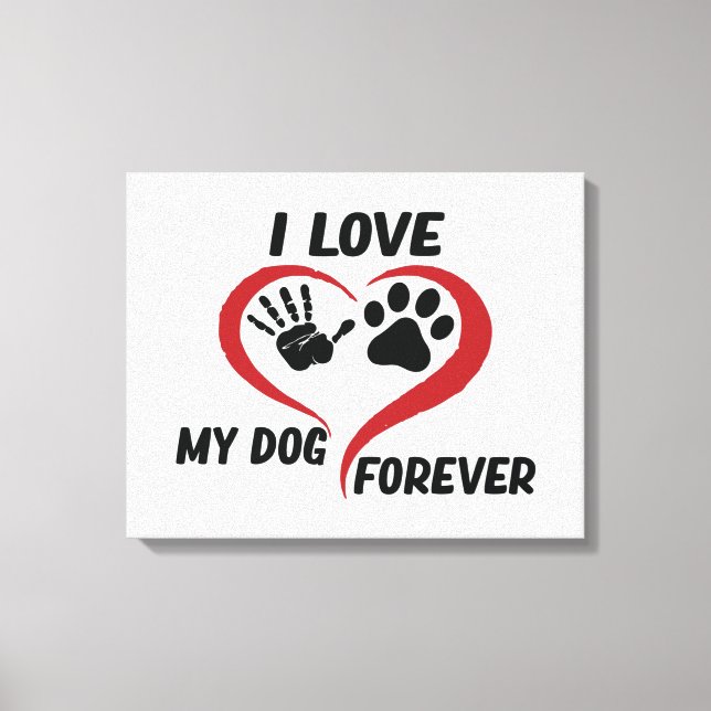 I love my dog throw pillow canvas print (Front)