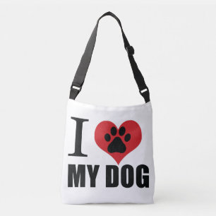 I love my dog throw pillow crossbody bag