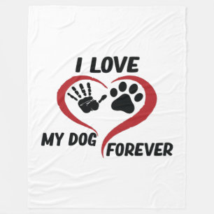 I love my dog throw pillow fleece blanket