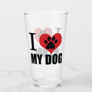 I love my dog throw pillow glass