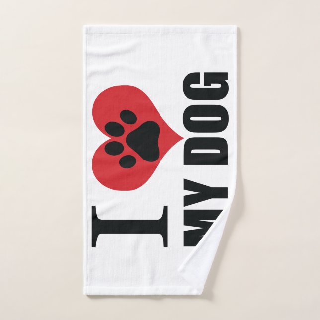 I love my dog throw pillow hand towel (Hand Towel)